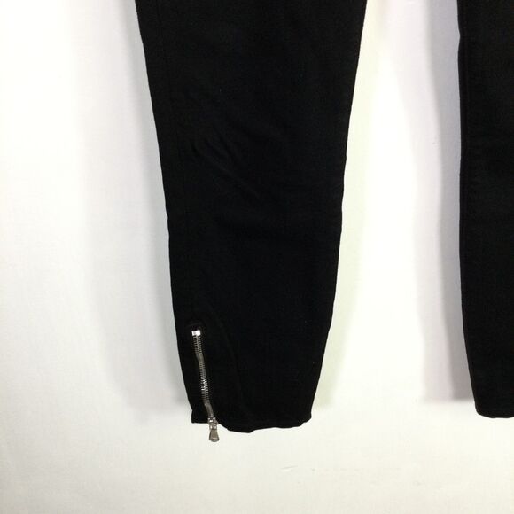 L'AGENCE Womens Margot Skinny Jeans Denim Mid Rise Zipper Details Black Size 27 - Picture 3 of 16